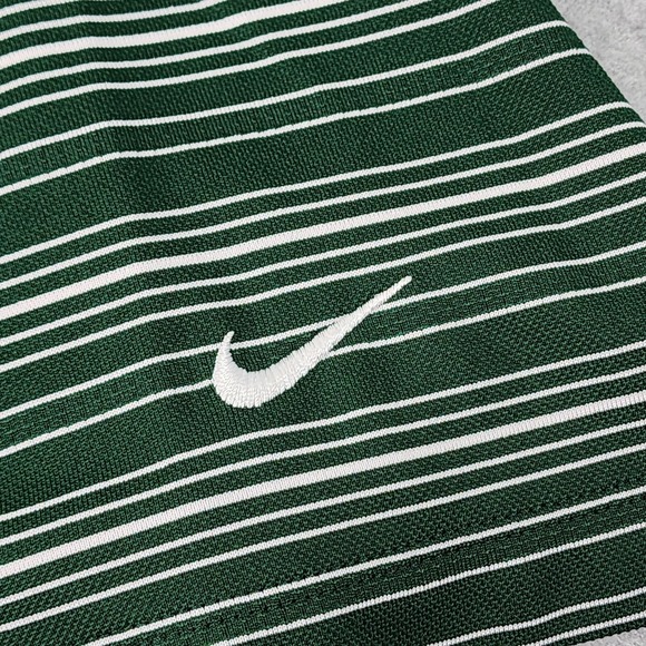 Nike Golf Dri-Fit Polo Mens Size XL Green White Striped Performance Shirt - Picture 4 of 13